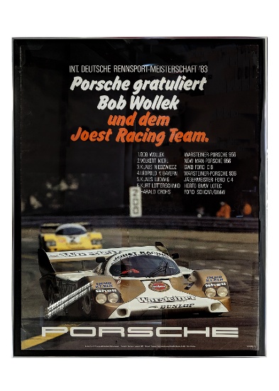 Original German poster featuring Bob Wollek in the 956