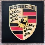 Illuminated Porsche shield wall sign