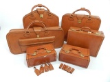 Complete Ferrari Testarossa six-piece Schedoni leather luggage set