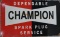 Champion spark plug enamel sign