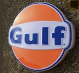 Large contemporary Gulf illuminated wall sign