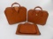 Original Ferrari 355 three-piece complete Schedoni leather luggage set