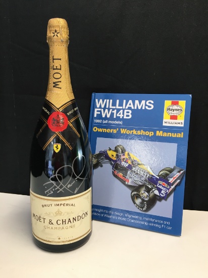 Champagne presentation bottle, signed Nigel Mansell CBE
