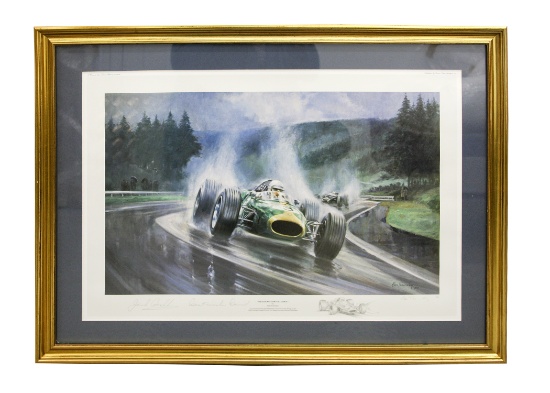 Head to head - a pair of signed motor sport prints