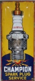 Champion spark plug enamel sign