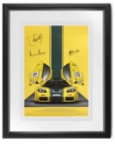 Signed framed poster of McLaren F1GTR 'Harrods'