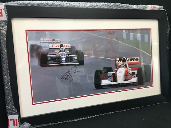 Senna and Prost, 1993 Donington, signed by Alain Prost OBE