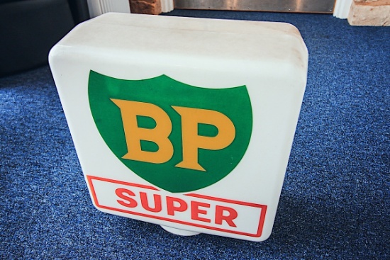 Original 1960's BP petrol pump glass globe