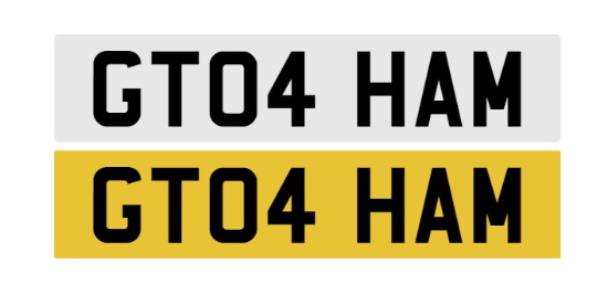 Registration number GT04 HAM