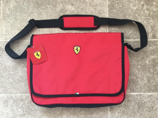 An Official Scuderia Ferrari Laptop or Messenger Bag in Rosso Red