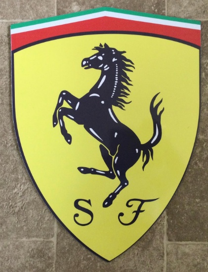 Metal Ferrari-Themed Wall Shield