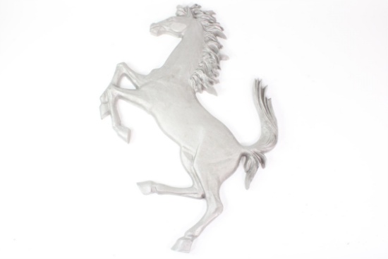 Large Aluminium Cavallino Prancing Horse Sign (Silver)