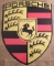 A Very Large and Impressive Metal Porsche Dealer-Type Wall or Garage Shield Sign