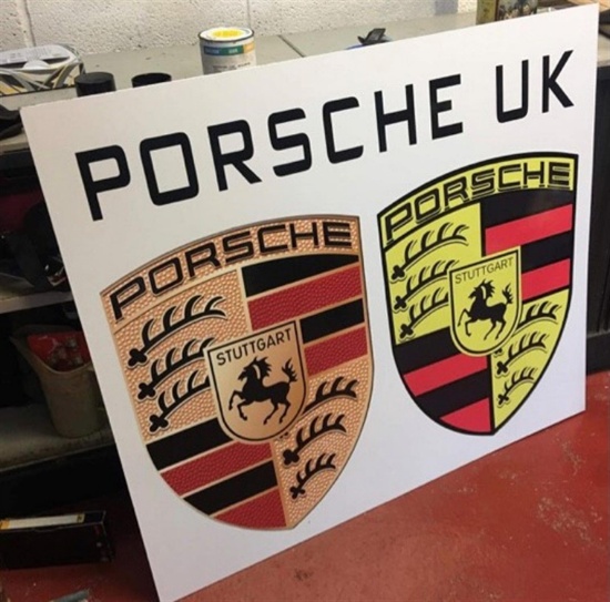 A Large, Rare and Original Porsche UK Themed Dealership Type Wall Sign