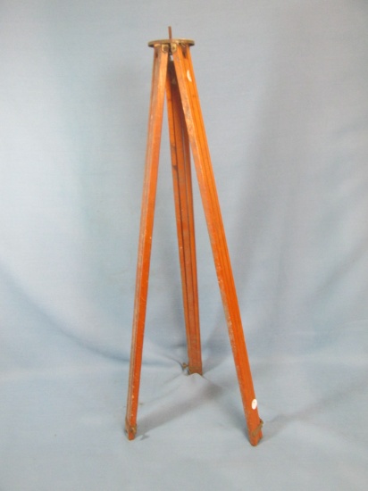 Old Surveyors Tripod – Wood w/ Brasstone Hardware – 31”L w/ Legs collapsed – Legs extend up to ~57”