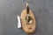 Oak & Brass Wall Mount Coat Hook with Mounting Screws