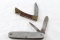 2 Vintage Pocket Knives UTICA & PAKISTAN BRASS & WOOD