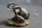 Vintage HOMCO #1410 Elephant Bisque Figurine Trunk Up Foil Label