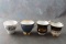 4 Vintage Teacups Fine Bone China (2) Elizabethan, Royal Grafton & Colclough