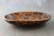 Vintage African Wood Tribal Bowl Oblong Hand Carved in Kenya