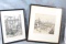 (2) Antique Signed Engravings Etchings (1) is # 108 of 300