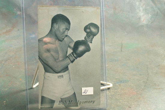 1940's Boxer Bob Montgomery Arcade Exhibit Card