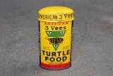 Vintage 3 Vees Turtle Food Advertising Tin Small Only 3