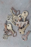Lot of Old Antique Keys some maybe post office box keys with #'s on them?