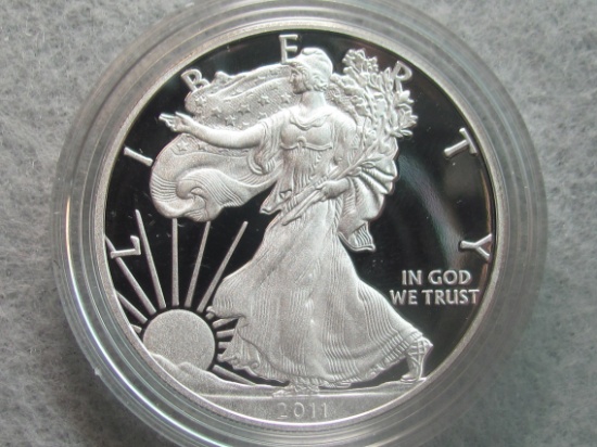 2011 American Eagle Proof Silver Eagle - Beautiful Coin - Certified by US Mint - In case & box