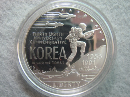 Korea 28th Anniversary (1953-1991) One Dollar Coin - In Plastic Capsule