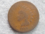 1869 Indian Head Cent - clear date - Key date - rare