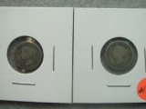 Two old Canadian 5 cent coins - 1858 & 1872 - Clear dates