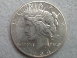 1934-S Peace Silver Dollar - 90% Silver