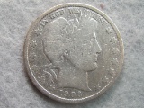 1906-D Barber Half Dollar Coin - 90% Silver