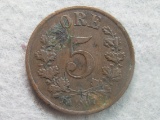 Rare old Norway 5 Ore coin – 1907