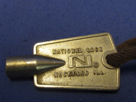 Vintage Freezer Key National Lock Rockford ILL. --- Cross Key Pattern –2” Long