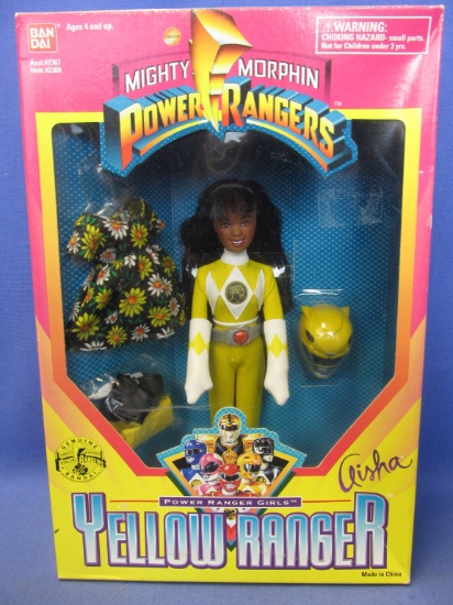 1995 Mighty Morphin' Power Rangers Aisha Doll – New in Box  - Yellow Ranger -Ban Dai