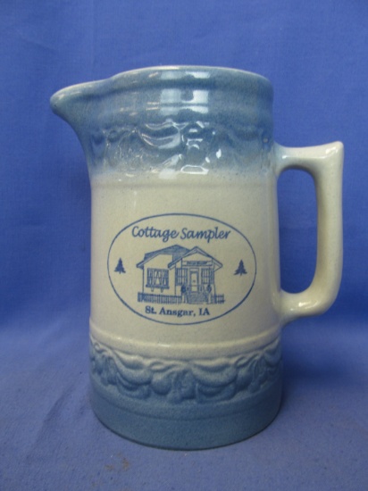 Red Wing Stoneware Co. Pitcher 7 1/4” T  appx 4” DIA  & 7” handle to spout: Cottage Sampler St. Ansg