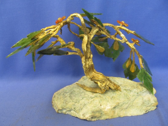 Vintage Oriental Art “Jade Tree” - A Plant you'll never need to water! – Stands Appx 8” Tall x 11” W