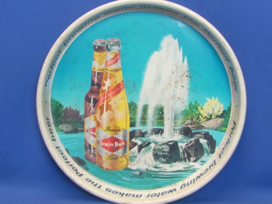 Round Grain Belt Beer Tray – 13 1/4” in diameter - “The wonderful water of Diamond Wells makes