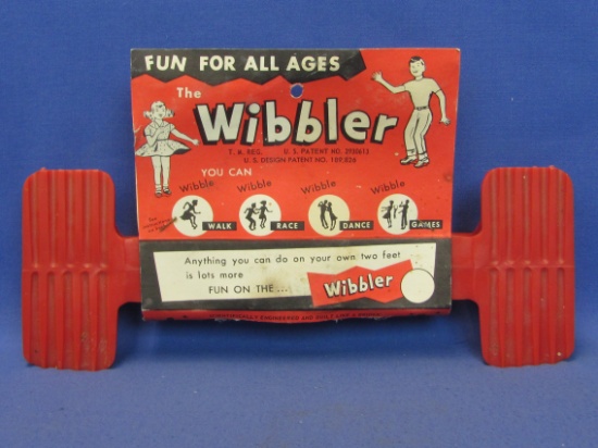 “The Wibbler” - Red Plastic Wobble Toy – Design patent # dates to 1961 – About 12 1/2” wide