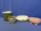 4 Vintage Ceramic Planters: Pink Brush USA #805, Haeger McComb, Haeger #148, & Unknown #4504