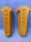 2 Matching Home-Co Molded Plastic Wood-grain Wall Pocket Vases NIB – Appx 8” T Ea.