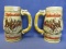 2 Matching Budweiser Clydesdales Beer Steins – Ceramarte Made in Brazil