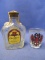 Crown Royal  Miniature Whiskey Bottle w/ Canada Tax Stamp & Shot Glass Painted “Seefeld Tirol”