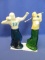 Vintage Avon Bottles:Blue Football Player 9” T & Green Golfer 9 1/2” T – Both are full