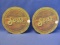 2 1979 Colonel Goodfellow's Famous Soda 7” Stove & Counter Mats – Metal Tops w/ Design