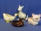 4 Vintage Animal Shaped Planters: 1950's Kangaroo, Pig (Korea), Duck & White Goose (Lefton)