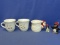 Holiday: 2 Pfaltzgraff Cups, Fitz & Floyd 1978 Santa Cup, Enesco Penguin Figurine & Penguin Ornament
