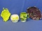 Vintage Fruit & Grape Pattern (Inarco) Plates & Cup & a Relpo Floral Motif Bowl